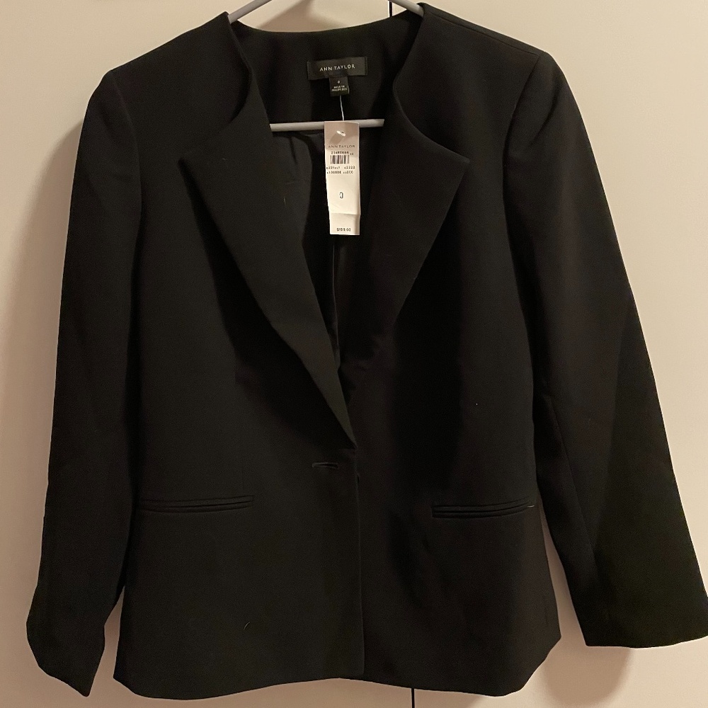 Women's Black Ann Taylor Blazer NWT Size 0 - Picture 6 of 8